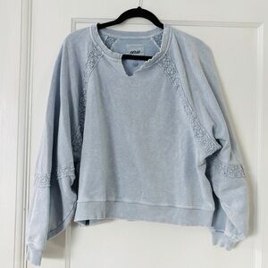 Aerie Hey Crochet Cloud Wash Blue Oversize Coastal Granny Boho Cottagecore Large